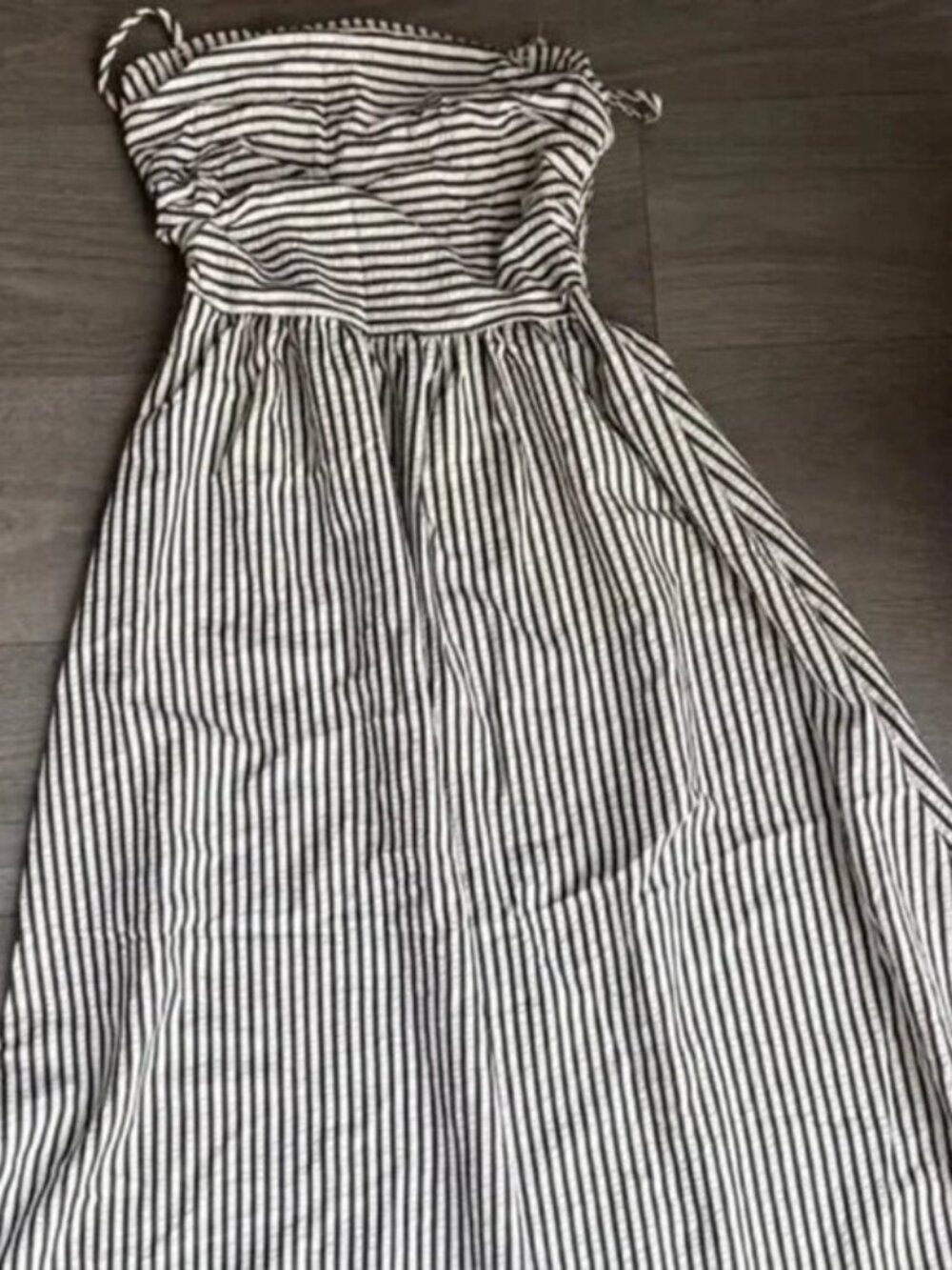 Striped Black & White Maxi Dress - Picture 3 of 5